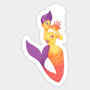 mermaid conch shell Sticker